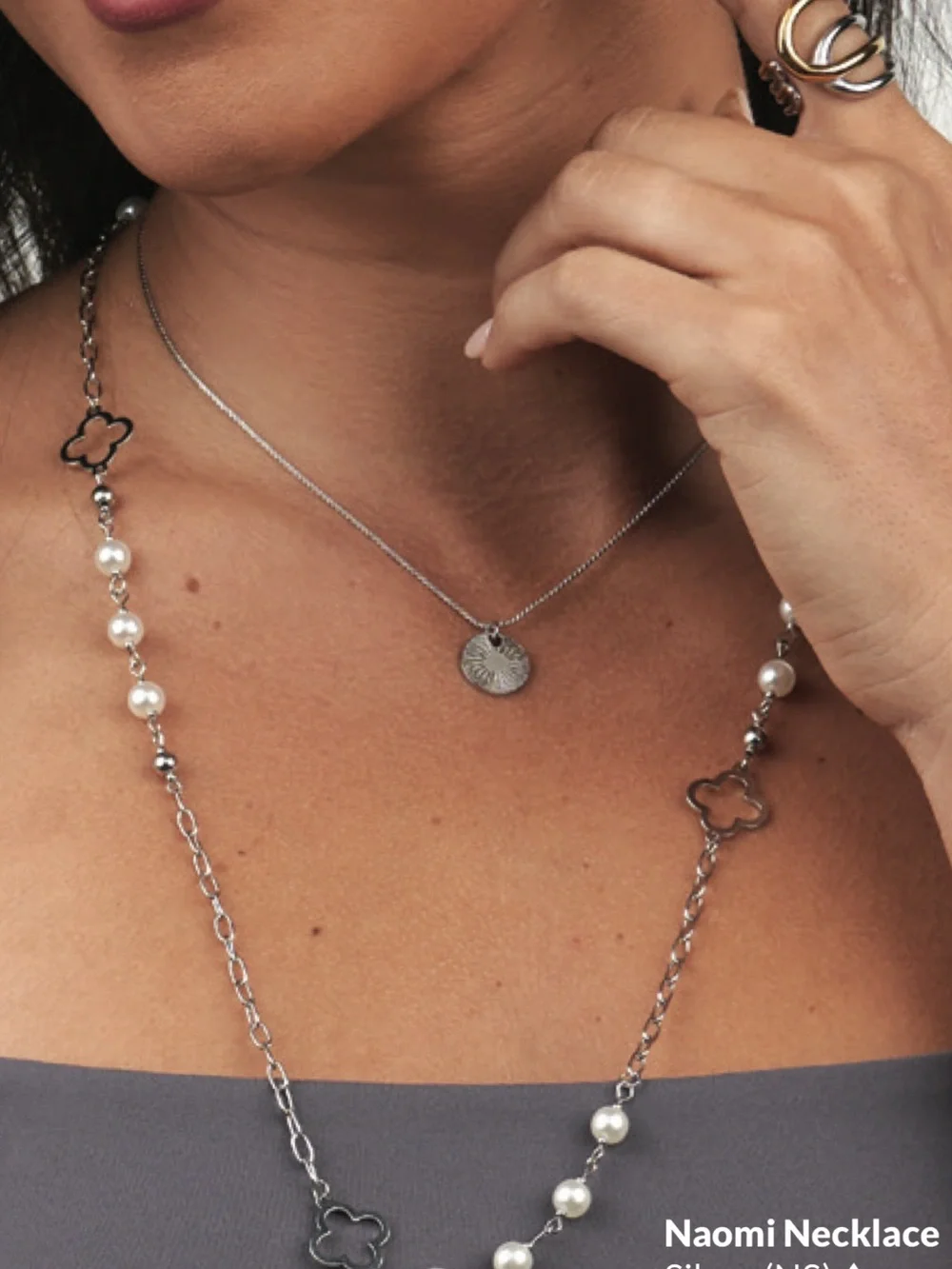 JBloom “Naomi” Stainless Silver necklace 27”-30” NEW with box